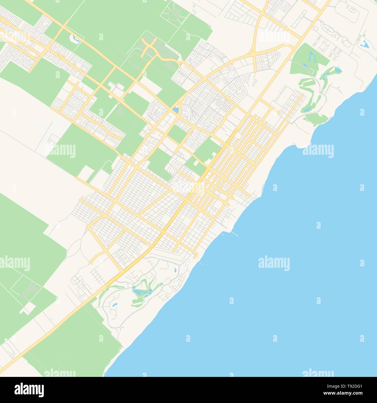 Empty vector map of Playa del Carmen, Quintana Roo, Mexico ...