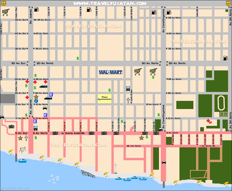 PLAYA DEL CARMEN TOURIST MAP