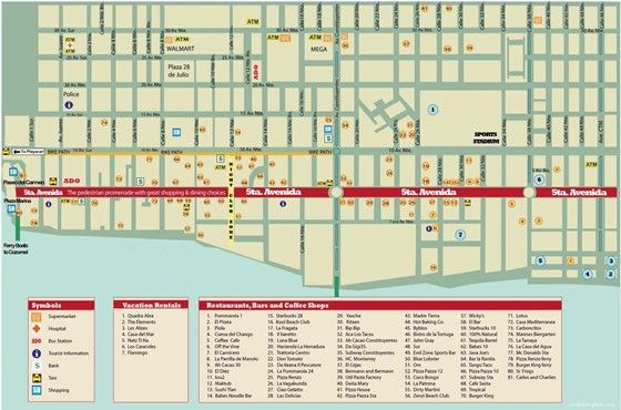 printable map playa del carmen