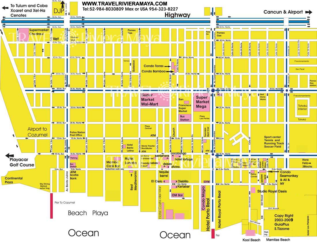Maps of Playa Del Carmen and Riviera maya