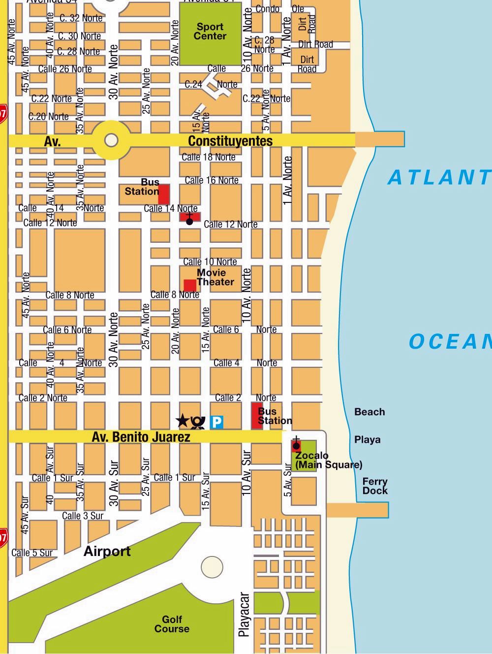 Large Playa del Carmen Maps for Free Download and Print | High ...