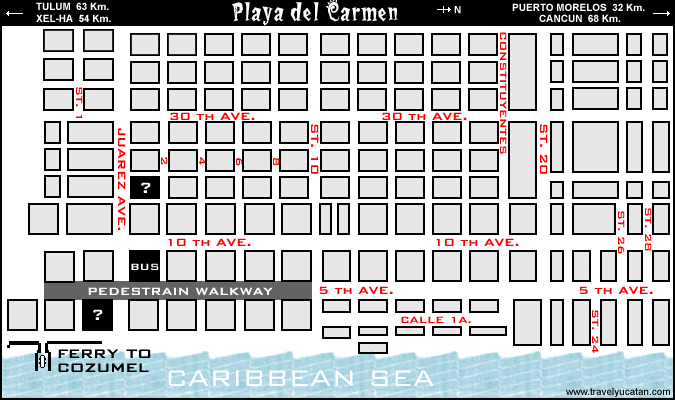 PLAYA DEL CARMEN TOURIST MAP