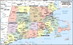 Download Map MASSACHUSETTS CONECTICUTT RHODE ISLAND STATE Map to print