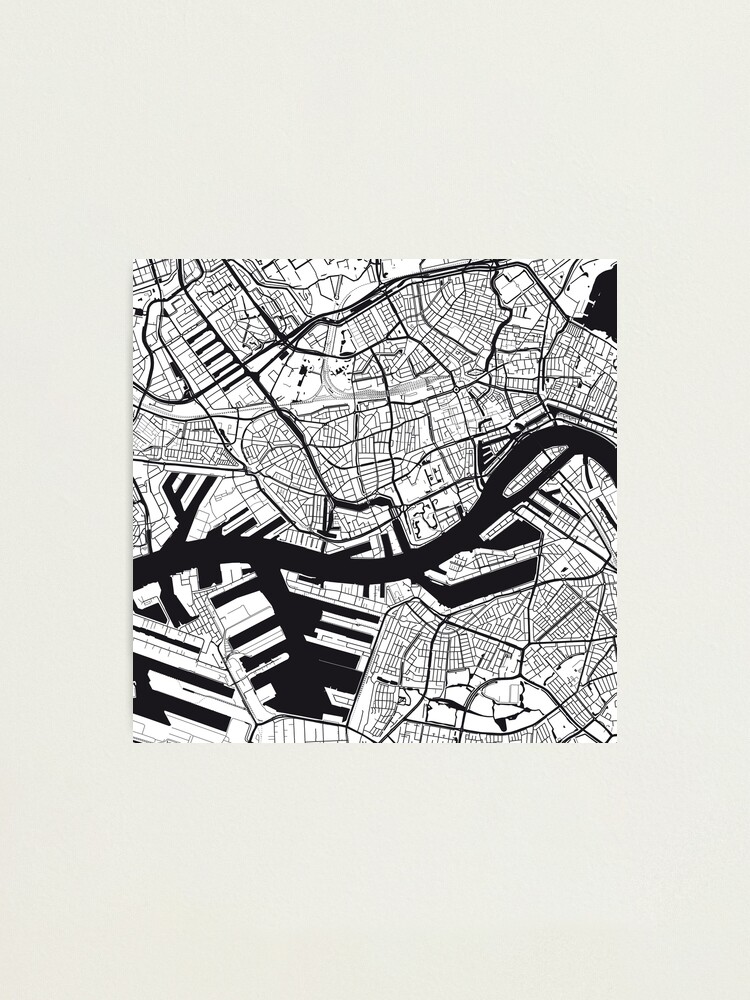 Rotterdam Map City Map Poster Black and White, USA Gift Printable, Modern  Map Decor for Office Home Living Room, Map Art, Map Gifts | Photographic ...