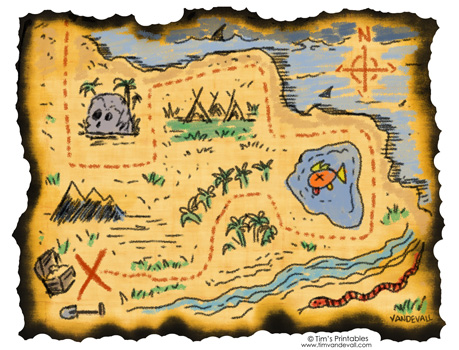 Blank Treasure Map Templates for Children