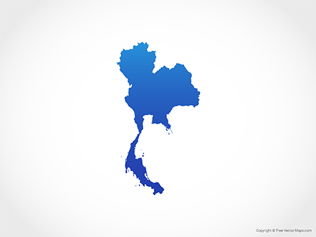Printable Vector Map of Thailand - Blue | Free Vector Maps