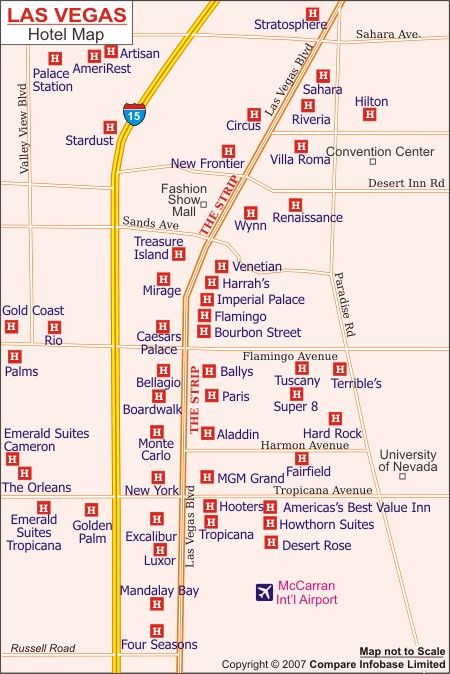 Las Vegas Strip Map | Map of Las Vegas Hotels