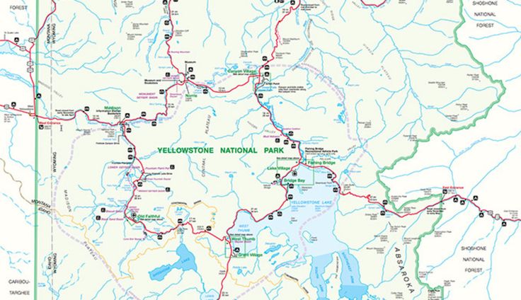 printable map yellowstone national park