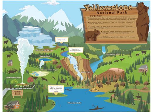 printable map yellowstone national park