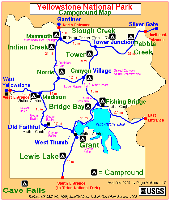 printable map yellowstone national park