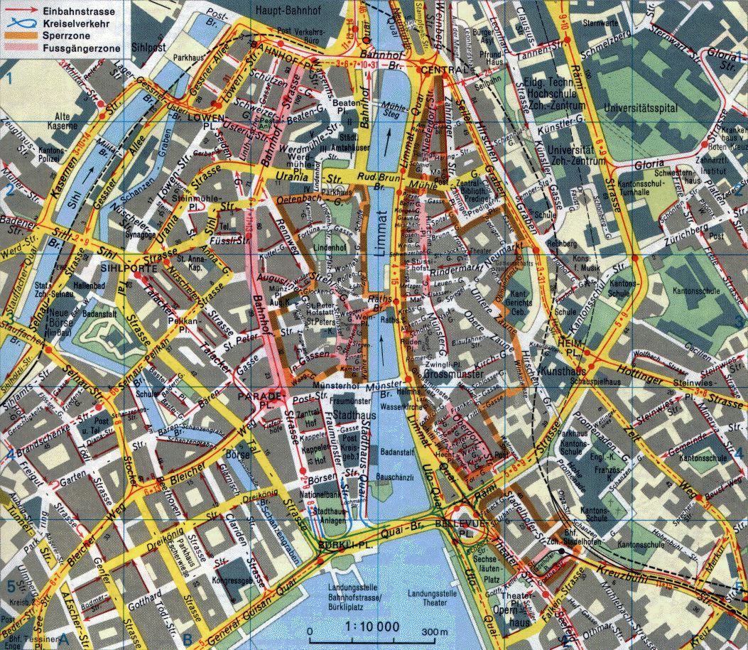 Map of Zurich Switzerland