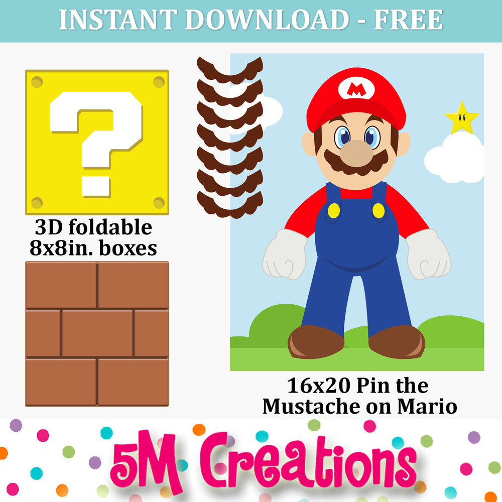 FREE Mario Inspired Party Printable Decorations - Instant Download ...