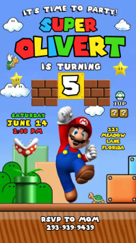 345+ Free Templates for Mario invitation | PosterMyWall