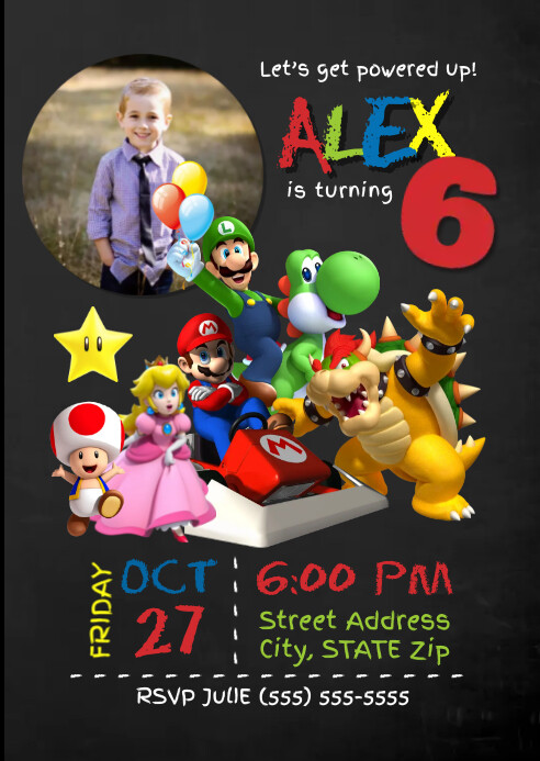 Super Mario Birthday Invitation Template | PosterMyWall
