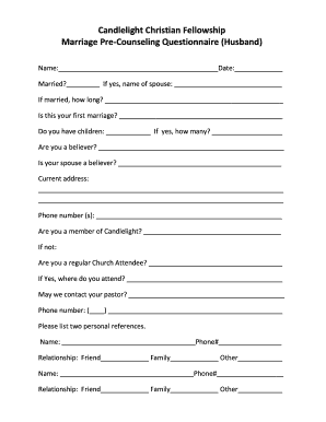 Marriage Questionnaire Pdf - Fill Online, Printable, Fillable ...