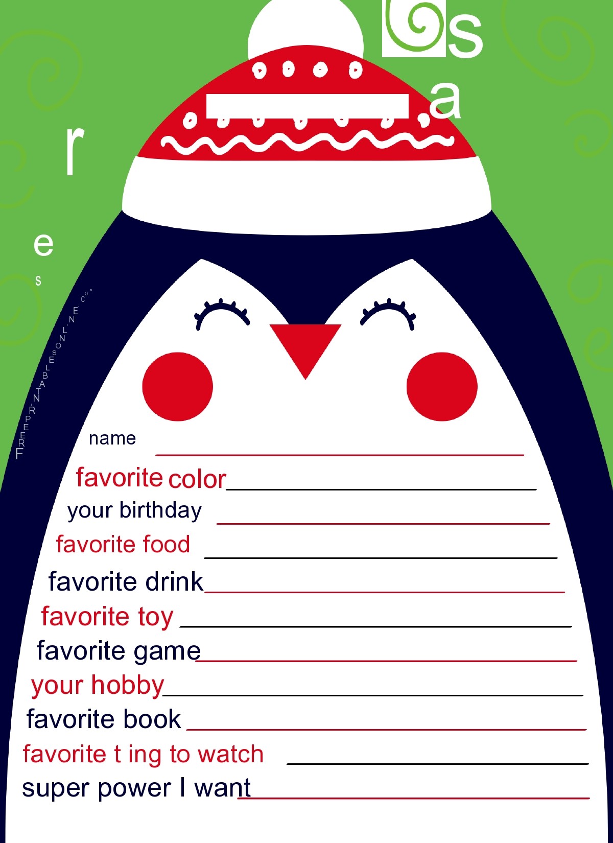 27 Printable Secret Santa Questionnaire Templates ᐅ TemplateLab