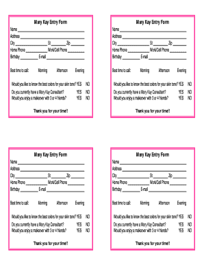 printable mary kay business cards