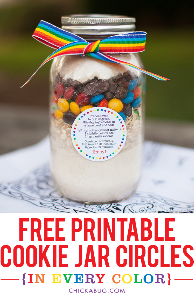 FREE printable cookie jar recipe circles in every color! - Chickabug