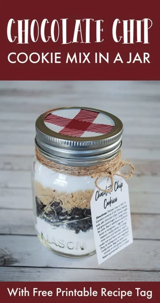 Chocolate Chip Cookie Mix In a Jar With Free Printable Recipe Tag