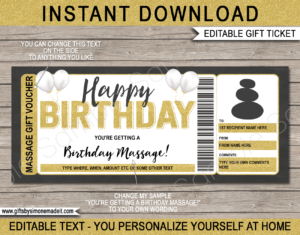 Birthday Massage Gift Voucher Template