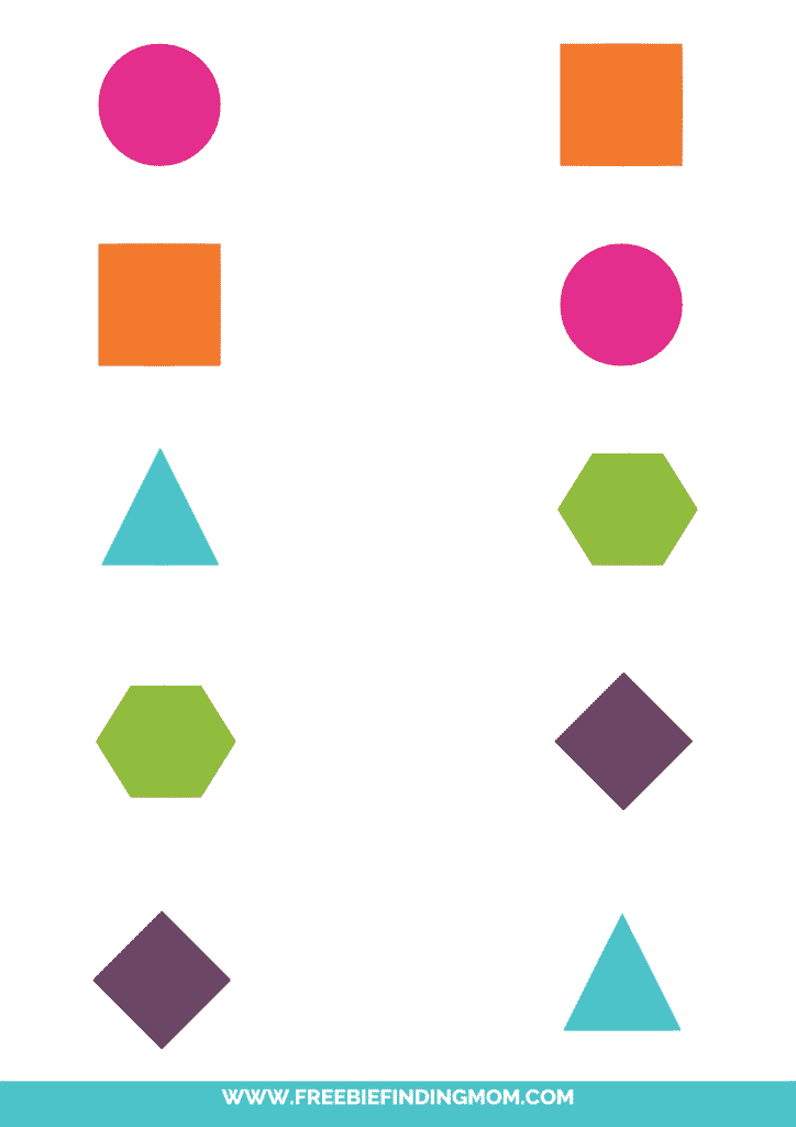 printable matching shapes for preschool