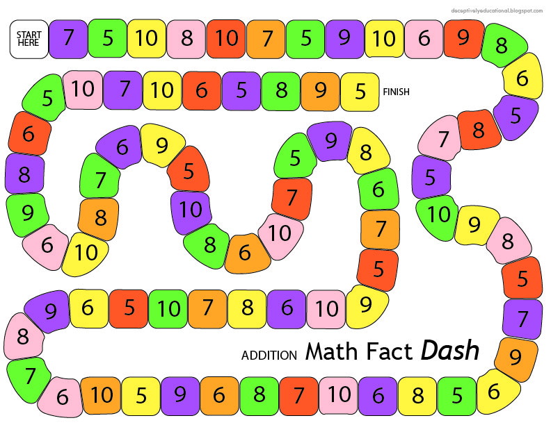 Relentlessly Fun, Deceptively Educational: Addition Math Fact Dash ...