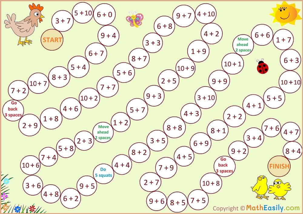 printable math games with dice