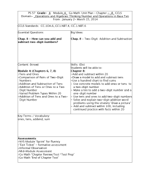 printable math lesson plan template