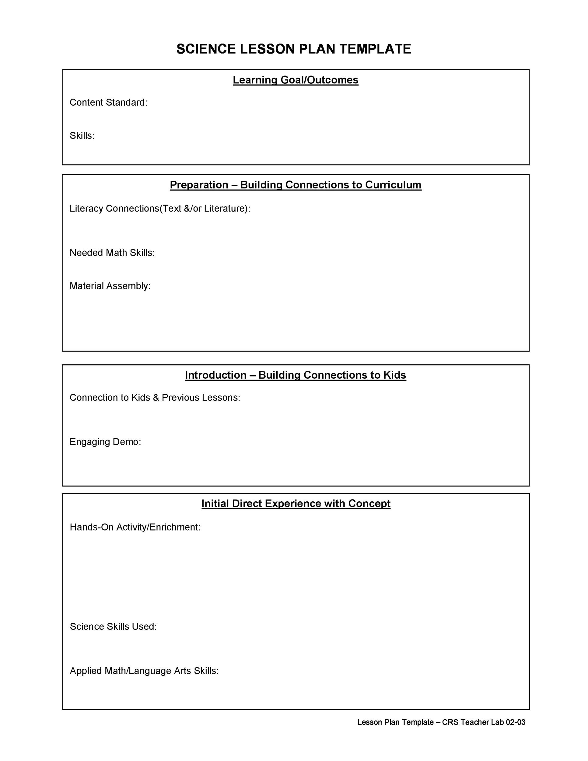 44 FREE Lesson Plan Templates [Common Core, Preschool, Weekly] - Worksheets Library for Free Printable Art Lesson Plan Template