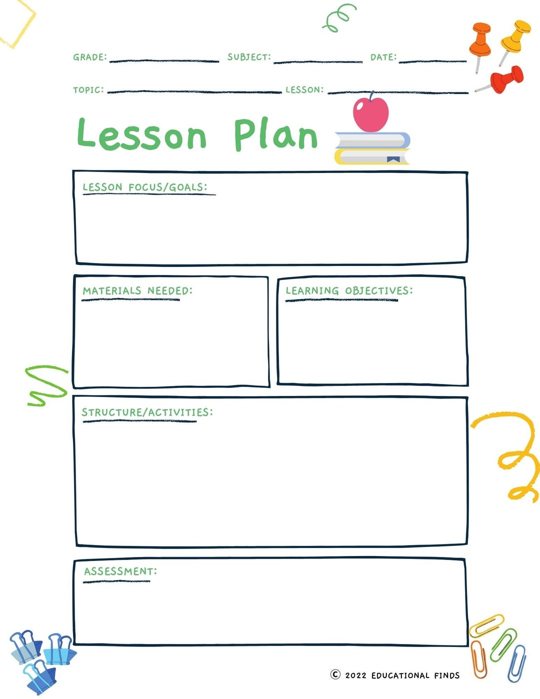 Free printable math lesson plan template, Download Free printable math ...