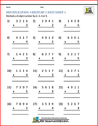 printable math multiplication worksheet grade 4