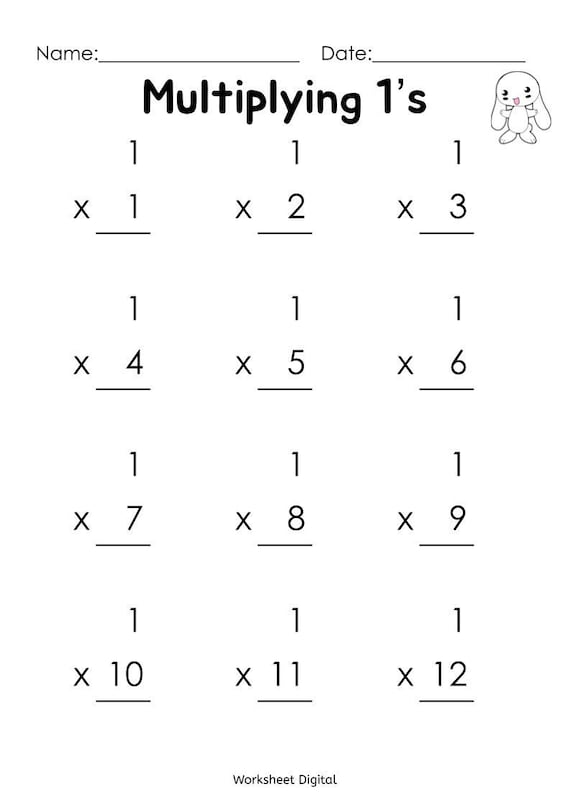 Printable Multiplication, Multiplying Worksheets, Numbers 1 12 for ...