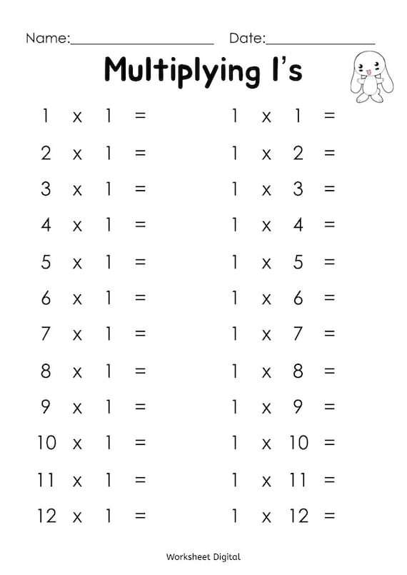 Printable Multiplication, Multiplying Worksheets, Numbers 1 12 for ...