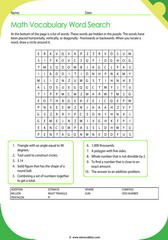 ESL Math Vocabulary Worksheets, English Language - ESL Vocab Fox