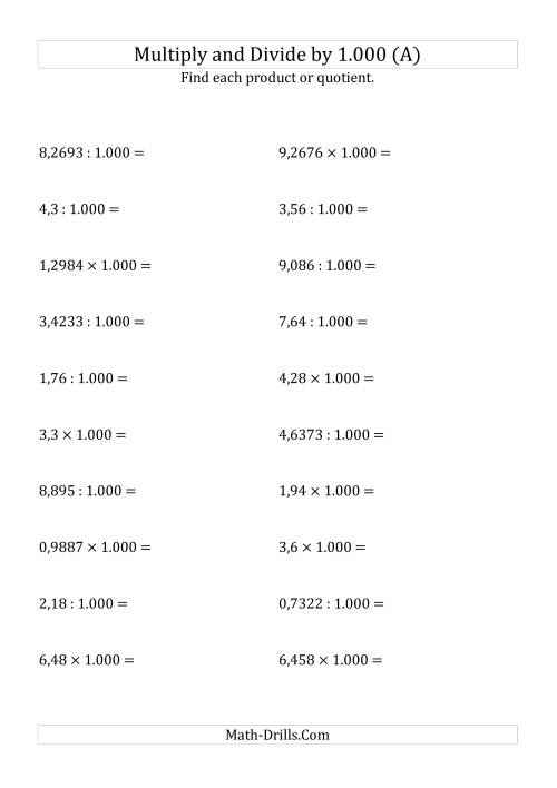 printable math worksheet decimal division