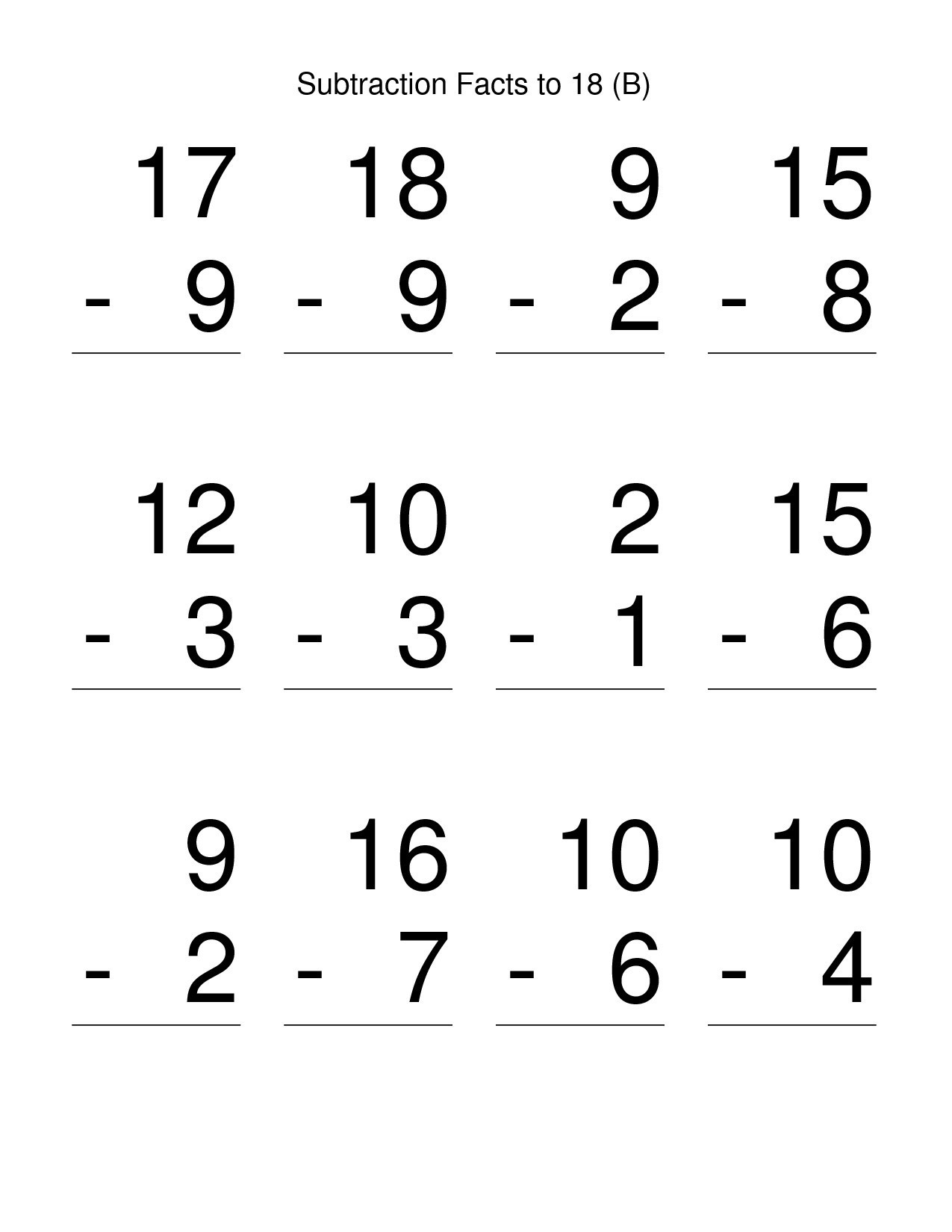 printable math worksheet for first graders