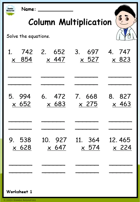 printable math worksheet for grade 6