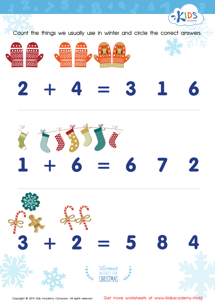 printable math worksheet for kindergarten addition and subtraction