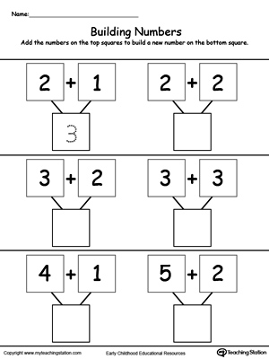 printable math worksheet for kindergarten addition