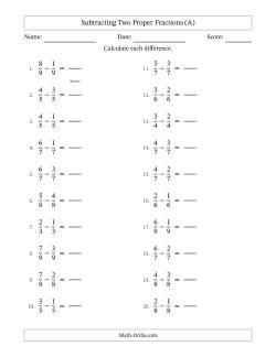 printable math worksheet fractions