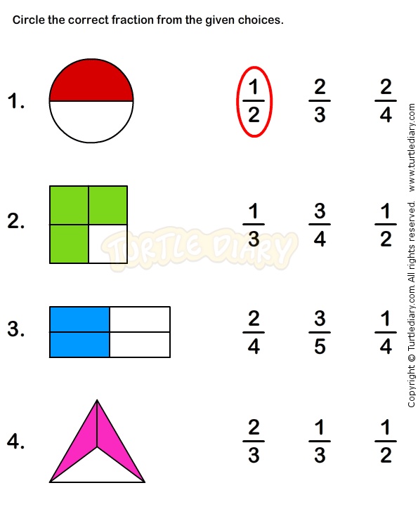 printable math worksheet fractions