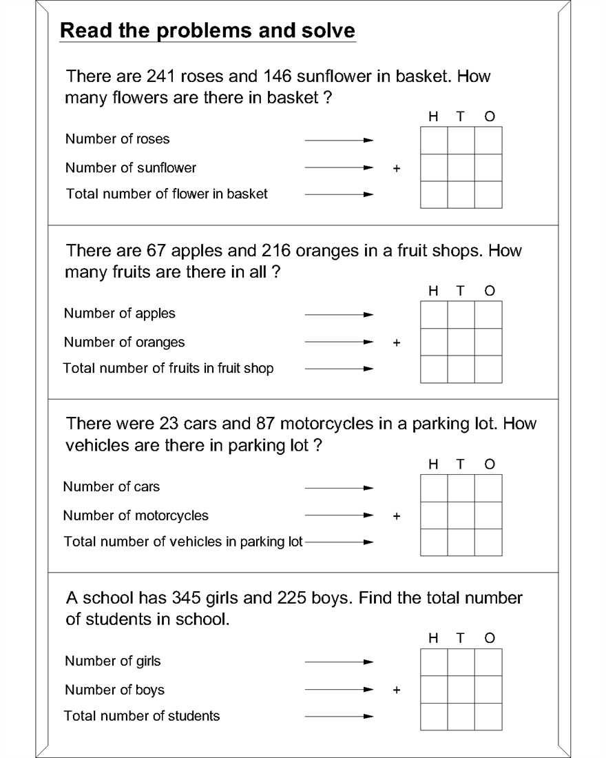 printable math worksheet word problems