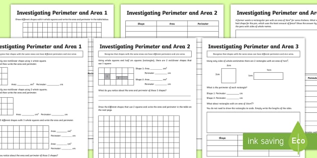 printable math worksheets area and perimeter