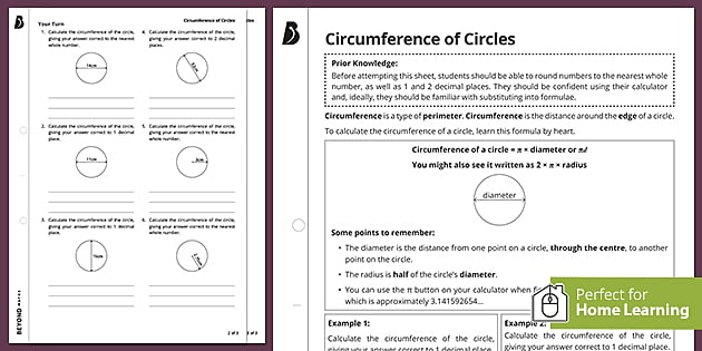 printable math worksheets circumference