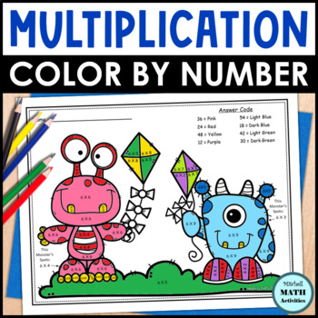Multiplication Fact Practice Color by Number Free Printable Math ...