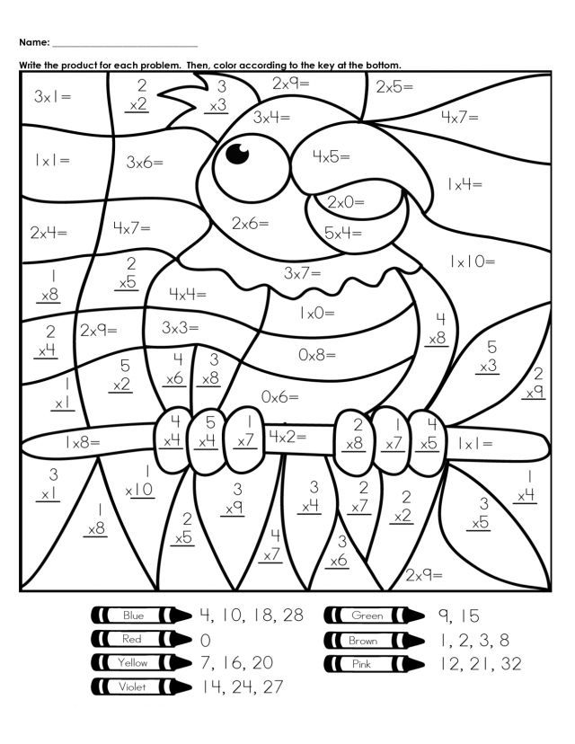 printable math worksheets color by number