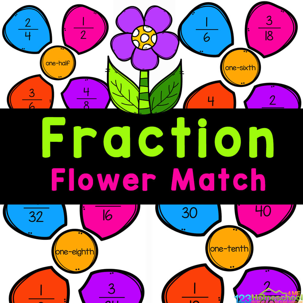 ? FREE Printable Teaching Equivalent Fractions Flower Math Activity