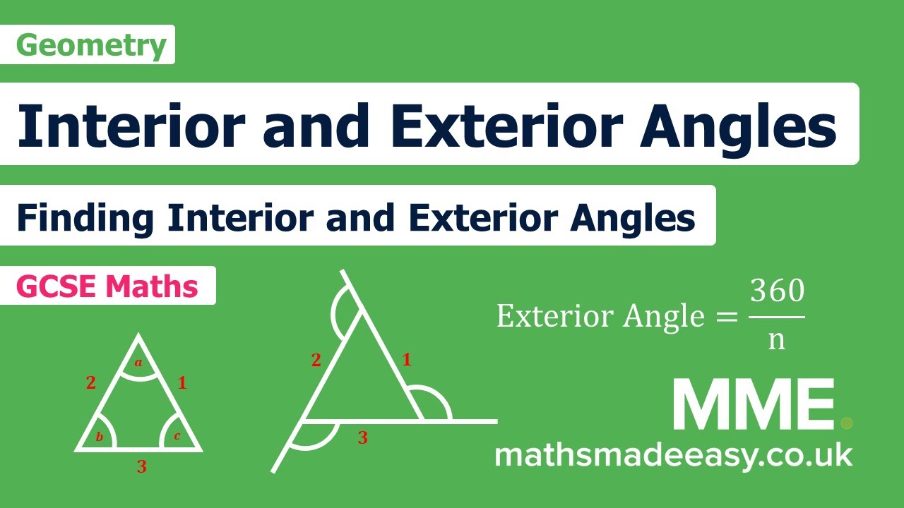 Interior and Exterior Angles Worksheets | Questions and Revision | MME