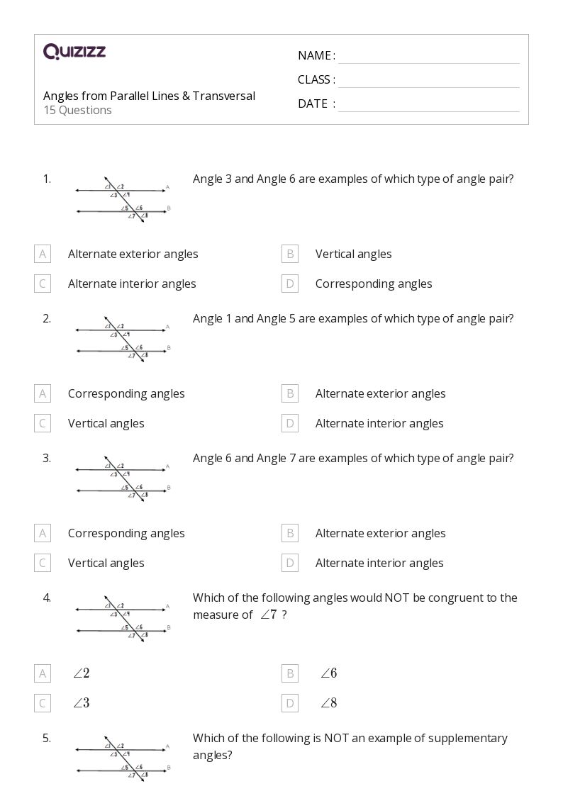 printable math worksheets exterior angles