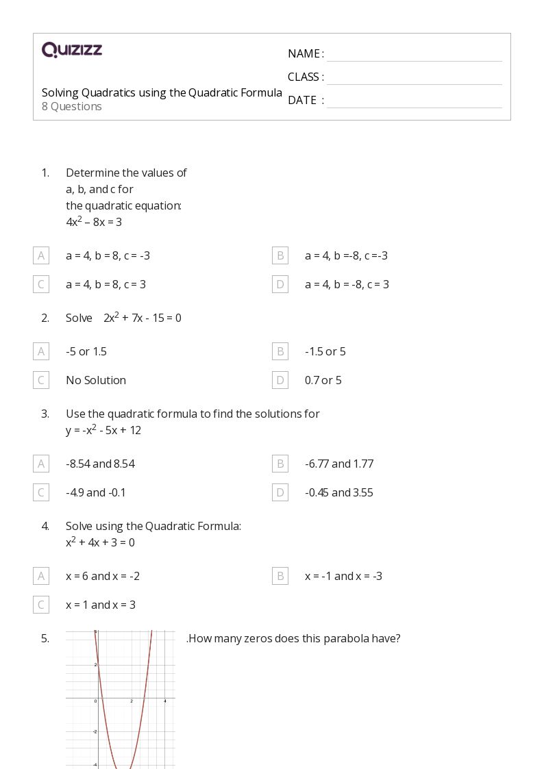 printable math worksheets factoring quadratic expressions
